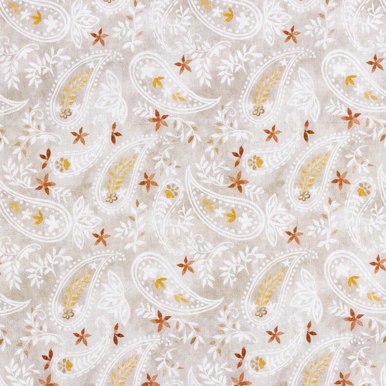 Popeline coton Cachemire rêve floral Impression numérique – gris brume,  image number 1