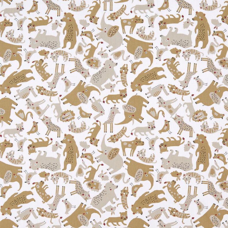 Popeline coton Groupes d’animaux – blanc, image number 1