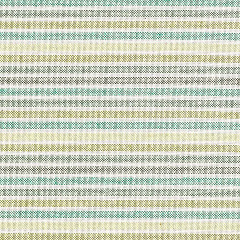 Tissu de décoration Semi-panama Rayures multicolores recyclé – vert clair,  image number 1
