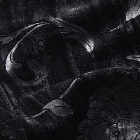 Velours crash à motif chrysanthème – noir, 