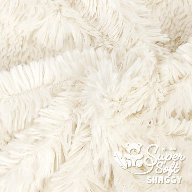 Peluche à poils longs SHAGGY [1 M X 0,75 M | Flor: 20 MM] - blanc cassé  | Kullaloo,  image number 4