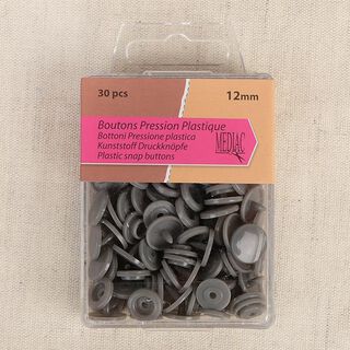 Boutons-pression [ 30 Pièces / Ø12 mm   ] – gris, 