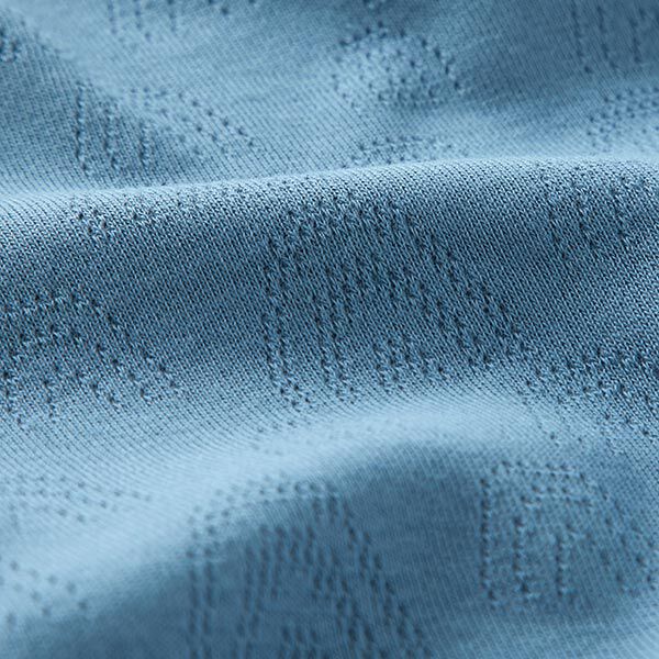 Jersey maille fine Motif à trous Arc-en-ciel – bleu jean – Échantillon,  image number 2