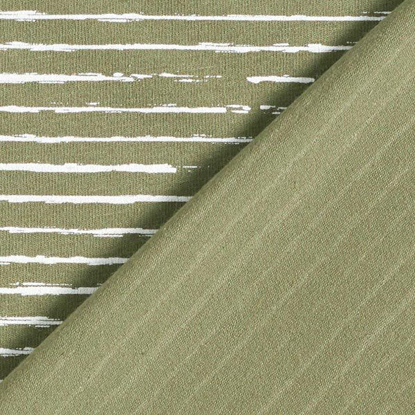 Jersey de coton Rayures en gribouillage – kaki,  image number 4