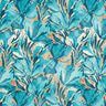 Crêpe satin fleurs de la mer – turquoise/cannelle,  thumbnail number 1