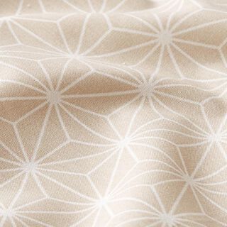 Tissu en coton Cretonne Étoiles japonaises Asanoha – sable, 