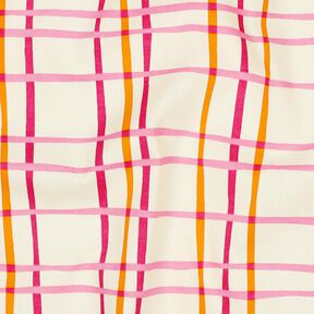 Popeline coton Carreaux ondulés | Poppy Fabrics – crème/rose, 