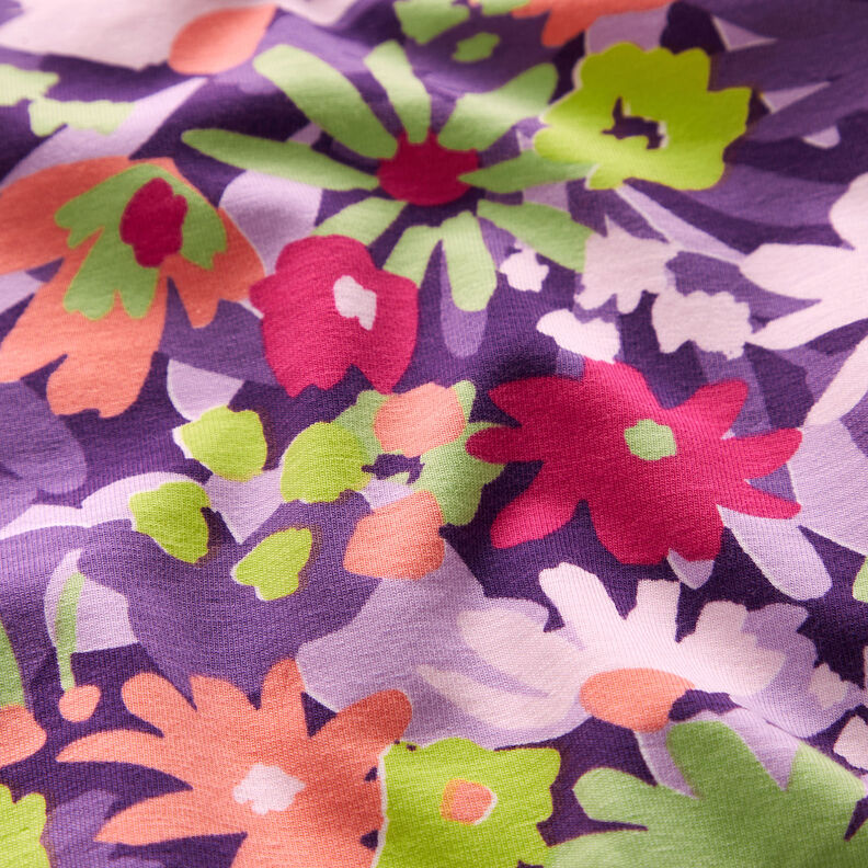 GOTS Jersey coton Pop Blossom | Nerida Hansen – aubergine,  image number 2