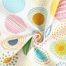 Tissu de décoration Semi-panama cercles peints – blanc/orange,  thumbnail number 3