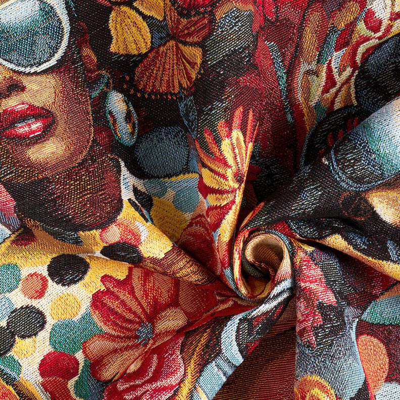 Tissu de décoration Gobelin Femmes célèbres – carmin/beige clair, image number 3