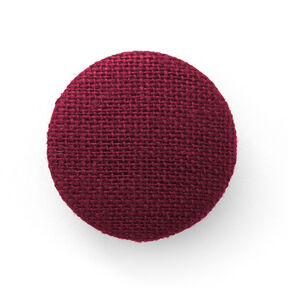 Bouton recouvert, Lin moyen – rouge foncé, 
