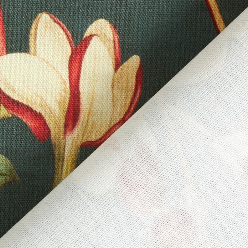 Tissu de décoration Toile Fleurs nostalgiques – vert foncé, image number 4