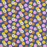 Tissu en coton Cretonne Fleurs rondes – jaune soleil/bleu,  thumbnail number 1