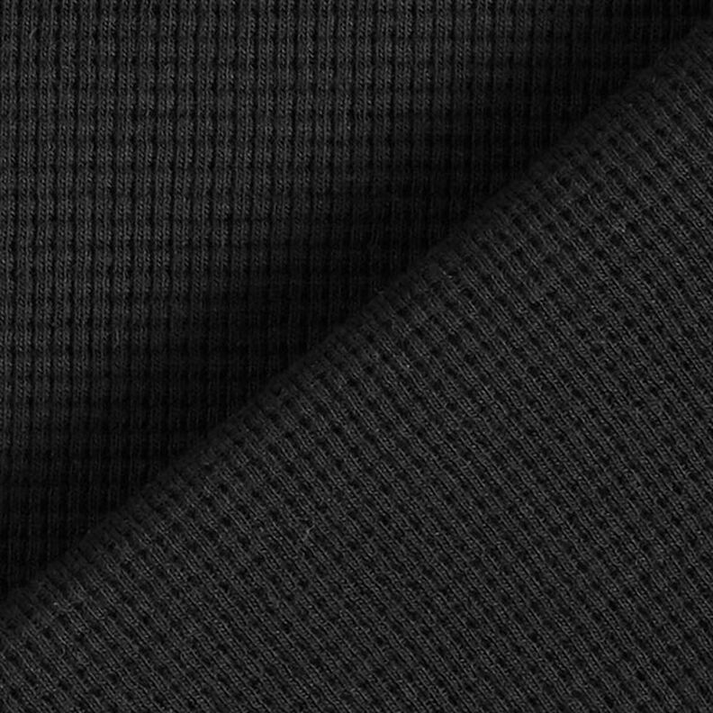 Mini Jersey de coton gaufré uni – noir, image number 4