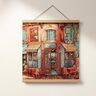 panneau décoratif Gobelin bistrot français – bleu/terre cuite,  thumbnail number 5