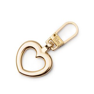 Fermeture éclair fashion cœur [ 40 x 20 x 2 mm ] | Prym – or métallique, 