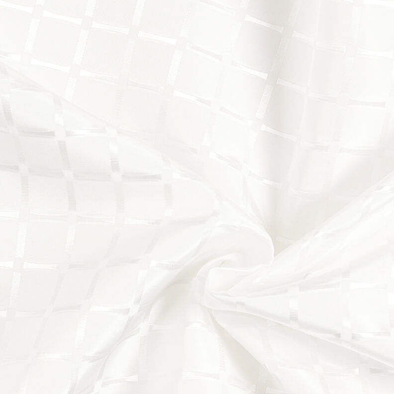 Taffetas pour doublure jacquard à carreaux effet brillant – blanc,  image number 3