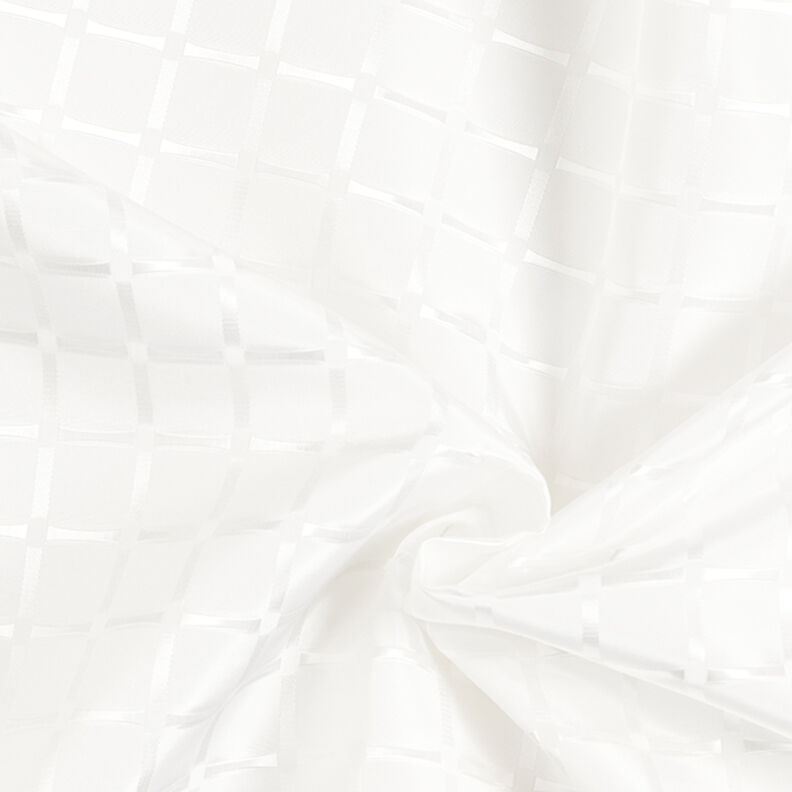 Taffetas pour doublure jacquard à carreaux effet brillant – blanc, image number 3