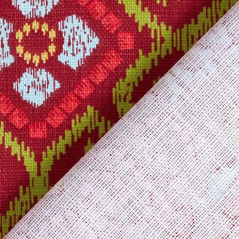 Tissu de décoration Semi-panama Ethnique moderne – carmin,  image number 4