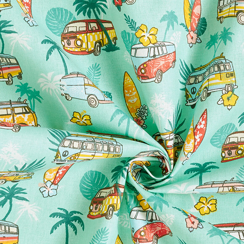 Tissu en coton Cretonne Roadtrip Surf – turquoise,  image number 3