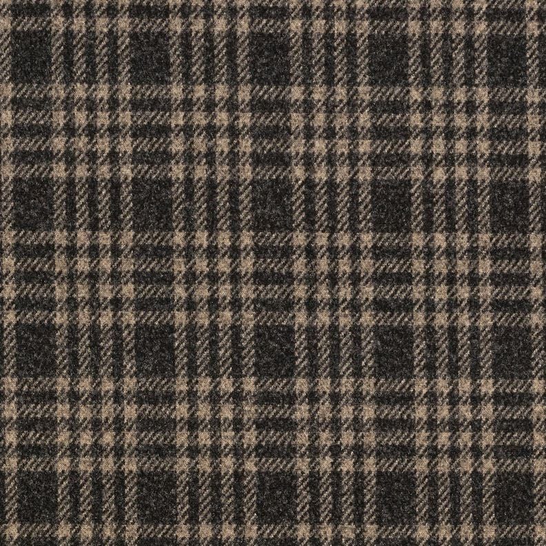 Maille pour manteau stretch à carreaux – noir/beige, image number 1