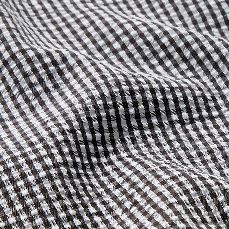 Seersucker Carreaux Vichy – noir/blanc,  image number 2