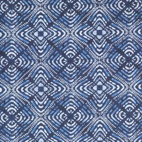 Tissu de décoration Canvas Carrelage batik – indigo/blanc, 