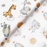 Popeline coton Bébés animaux sur les nuages – blanc,  thumbnail number 4