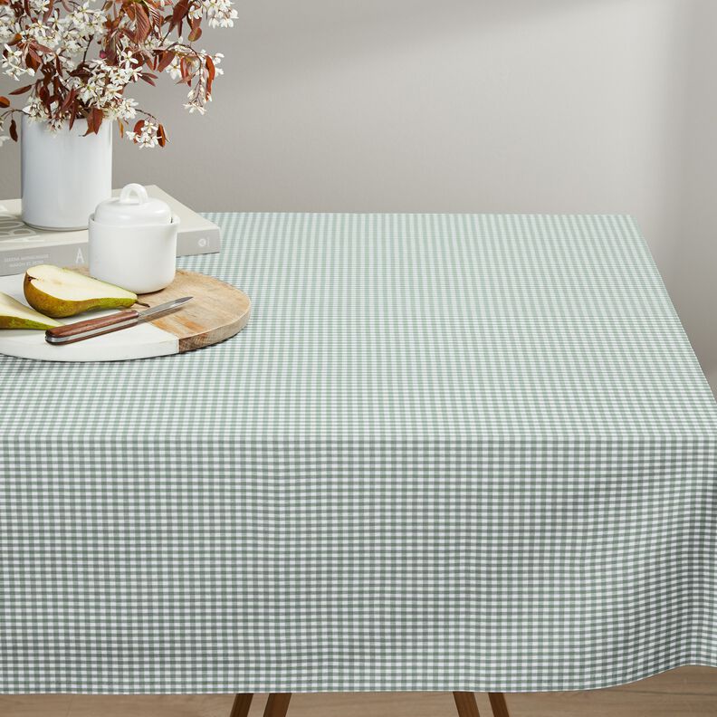 Tissu en coton Vichy à carreaux 0,5 cm – sauge/blanc,  image number 7