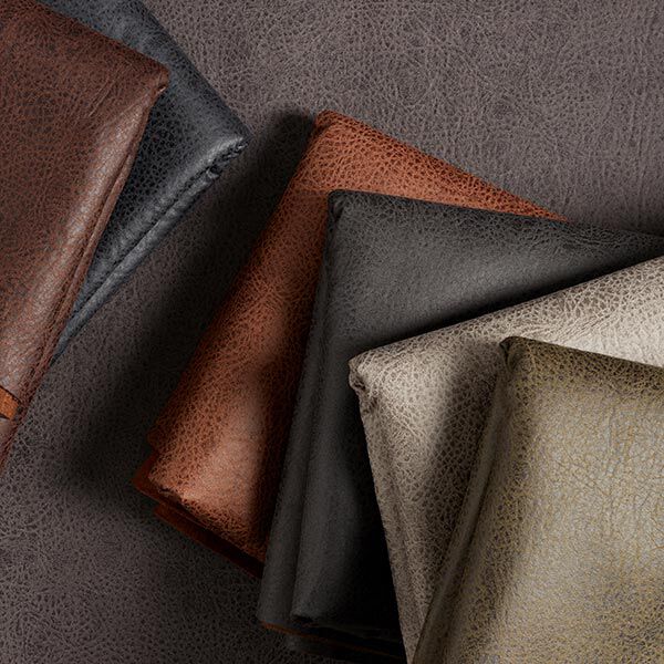 Tissu de revêtement Imitation cuir – gris foncé,  image number 4