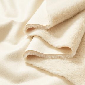 Tissu en velours avec envers fausse fourrure – crème, 