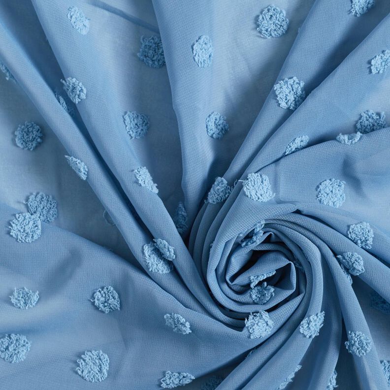 Mousseline Gros pois Dobby – bleu brillant,  image number 3