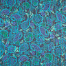 Mousseline de satin à rayures pailletées et fleurs Paisley – turquoise/noir,  thumbnail number 1