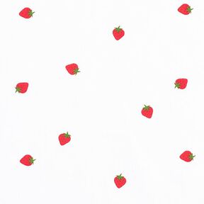 Popeline coton Fraises – blanc, 
