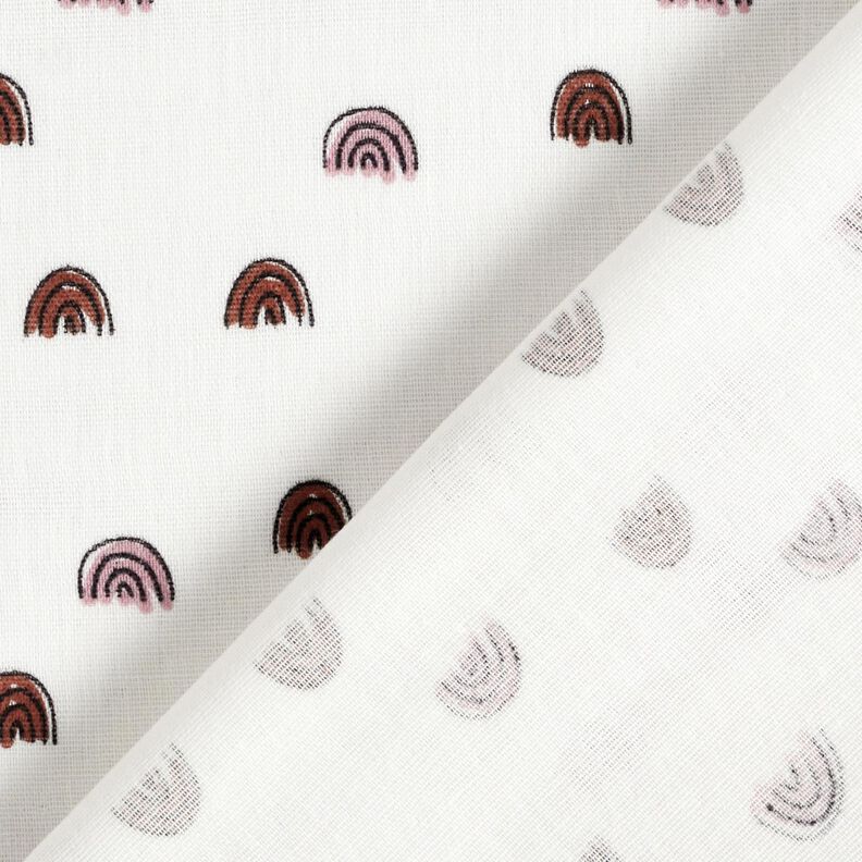 Tissu gaze de coton petits arcs-en-ciel, lisses – ivoire/rose, image number 5