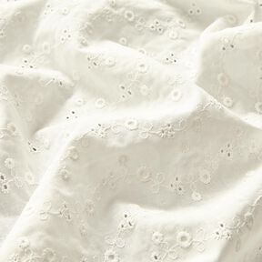 Batiste de coton Dentelle brodée Petite fleur – écru, 
