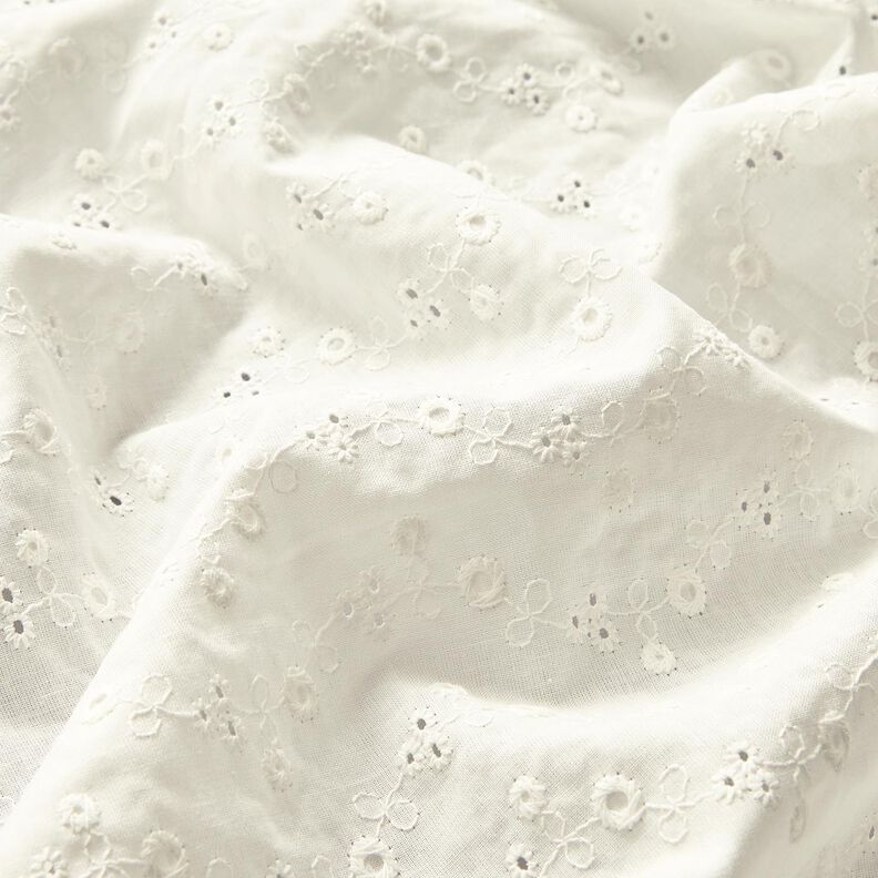 Batiste de coton Dentelle brodée Petite fleur – écru,  image number 3