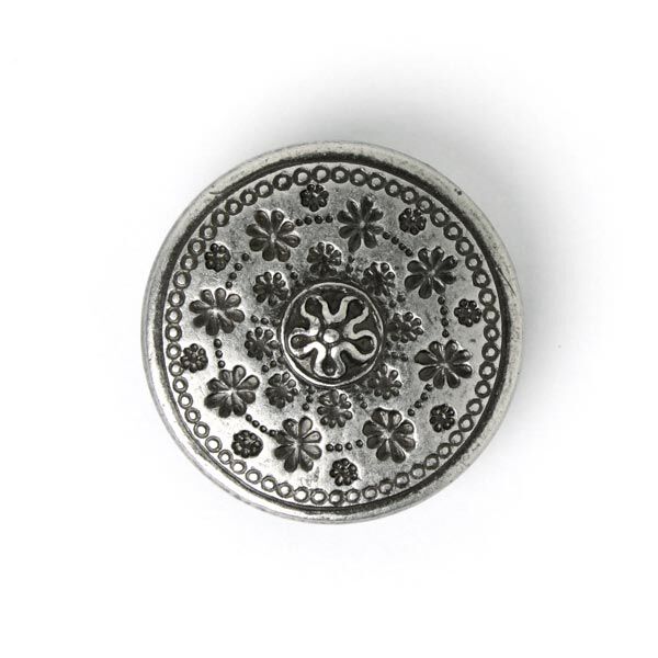 Bouton en métal fleur rustique 1,  image number 1