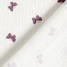 Tissu double gaze de coton Papillons – ivoire/lilas rouge,  thumbnail number 4