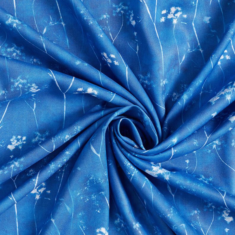 Tissu viscose Pissenlits – bleu roi/blanc, image number 3