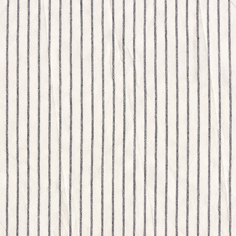 Tissu pour chemisier Coton mélangé larges rayures – écru/noir, image number 1