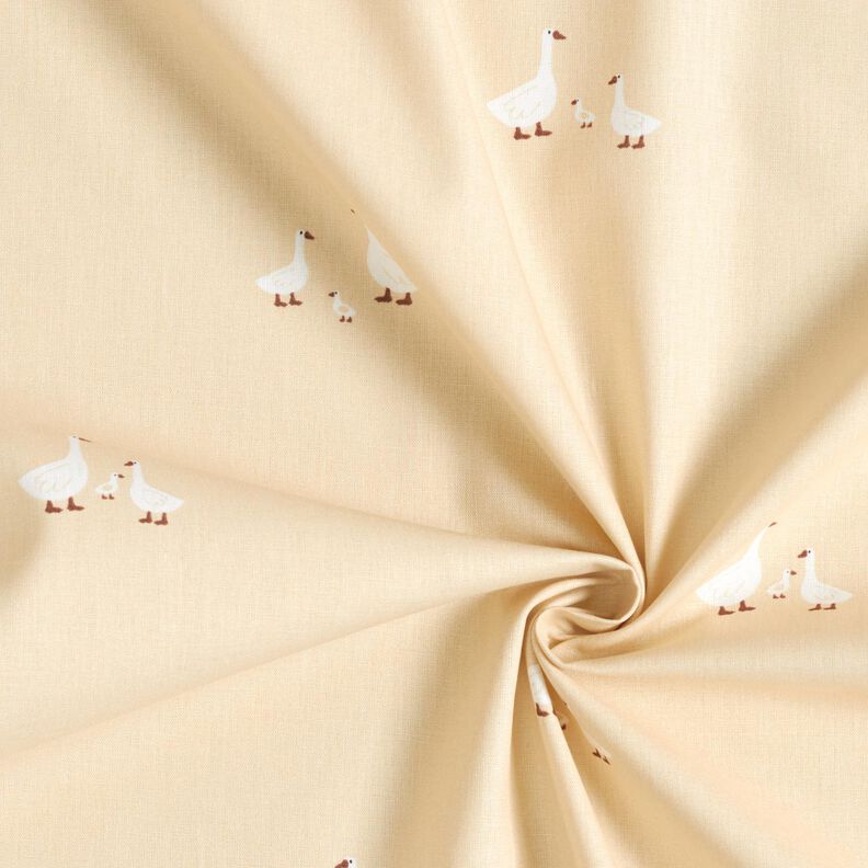 Popeline coton Famille d'oies – beige clair,  image number 3