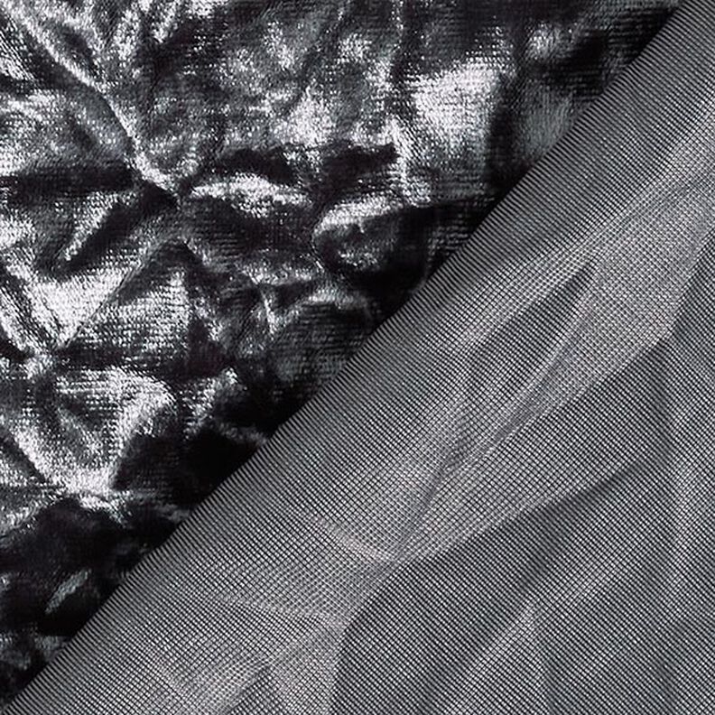 Velours stretch froissé – argent ancien,  image number 4