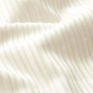 Velours côtelé stretch en coton-viscose mélangé, uni – blanc, 