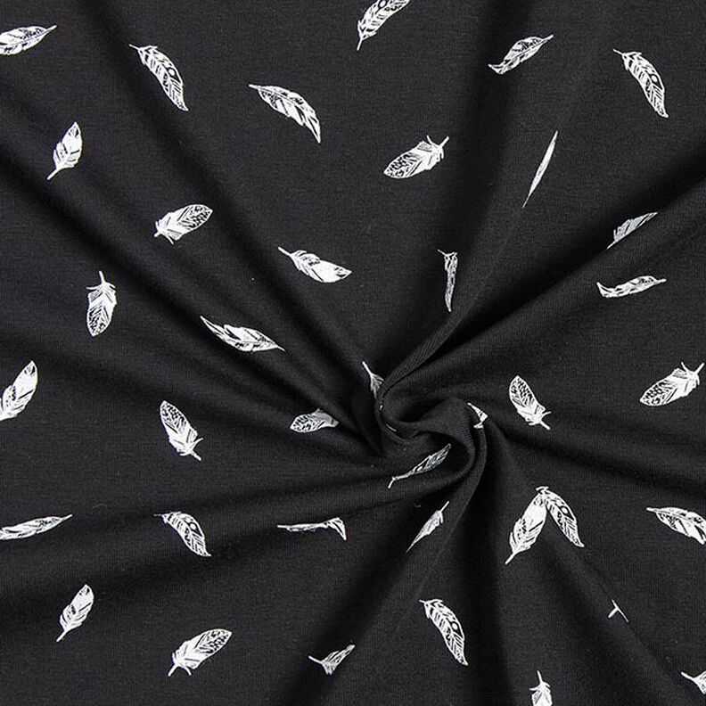 Jersey coton Plumes – noir,  image number 3