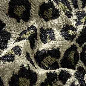 Tissu de revêtement Jacquard Léopard – taupe/kaki, 