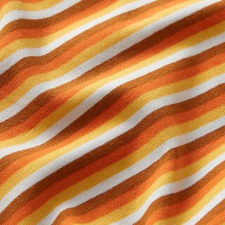 Jersey coton rayures horizontales – blanc/orange, 