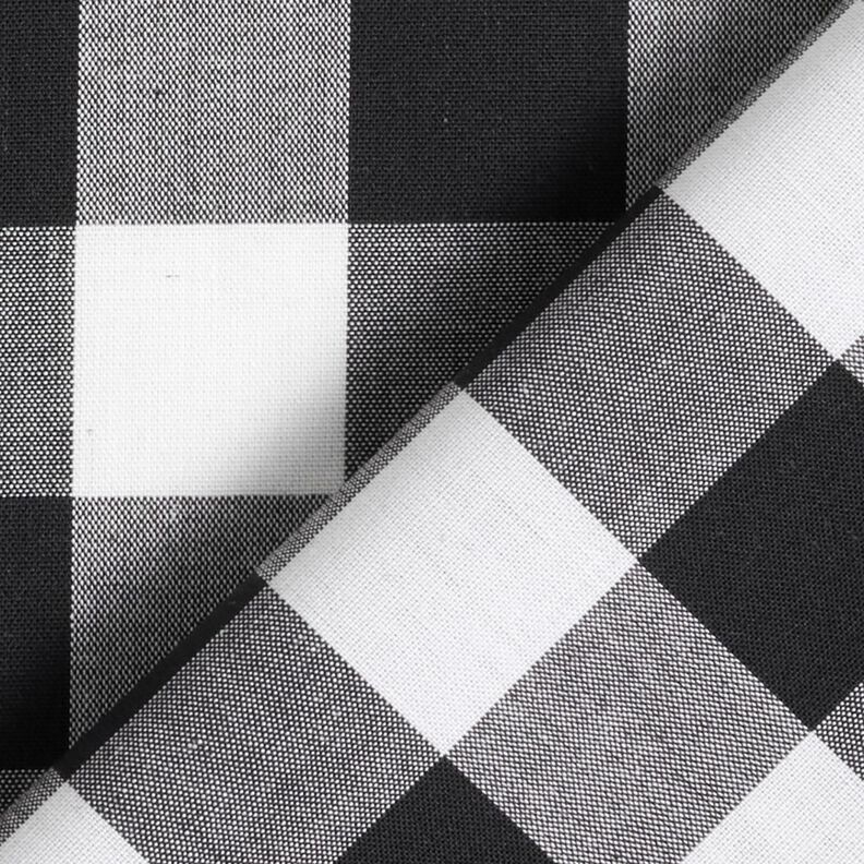 Tissu pour chemise großes Bäckerkaro – blanc/noir,  image number 4