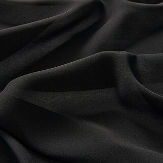 Mousseline de soie unie stretch – noir, 