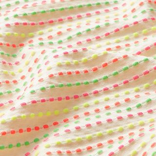 Jersey coton Lignes pointillées fluo Couleurs fluo – écru, 